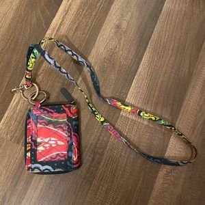 Vera bradley zip ID case & lanyard